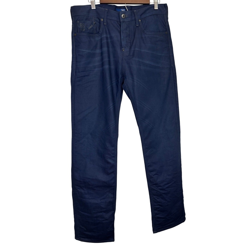 G-Star Raw Defend Loose Jeans Mens 33x34 Medium Wash Relaxed Straight Denim